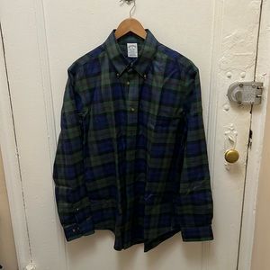 Brooks brothers medium button down black watch shirt